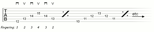 switching string guitar exercise - figure B