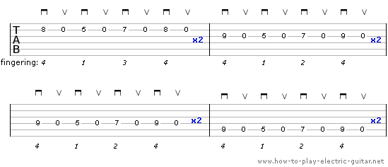 cool guitar picking exercise - guitar tablature