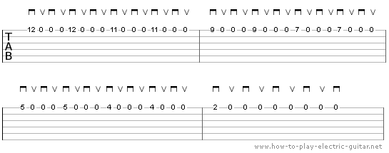 major sounding guitar picking exercise - tab