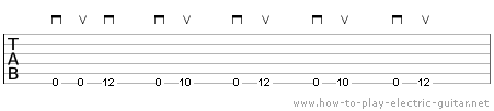 This guitar picking exercise is good for developing rhythm