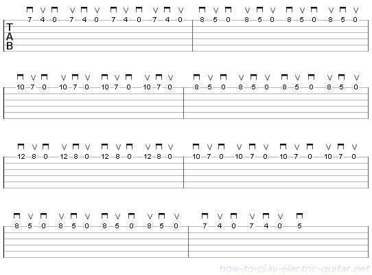 guitar exercise sounding in style of Bach - guitar tablature